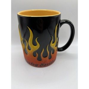 Vintage Harley-Davidson Motorcycle 3D Flames Coffee Mug 15oz Ceramic Cup 2002